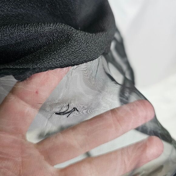 QUIZ Black Organza Ruffle Halterneck Bodycon Midi Dress Size US 10 - Picture 9 of 13